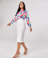 Neck Detailed Chiffon Printed Top